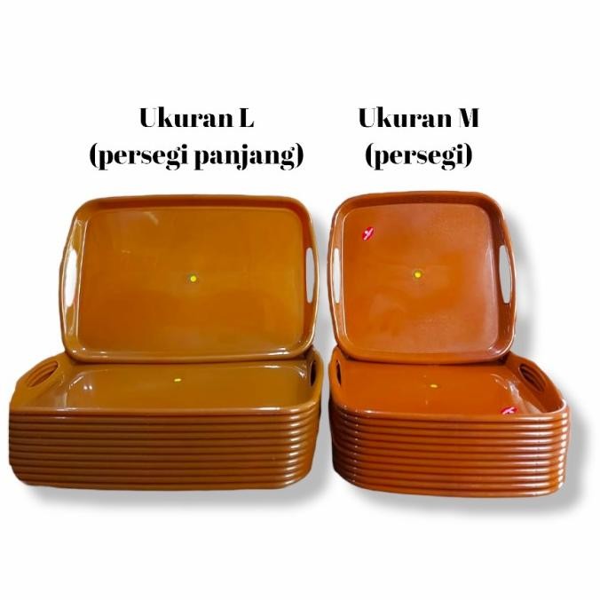 

_^_^_^] Nampan Plastik Segi Coklat uk. M