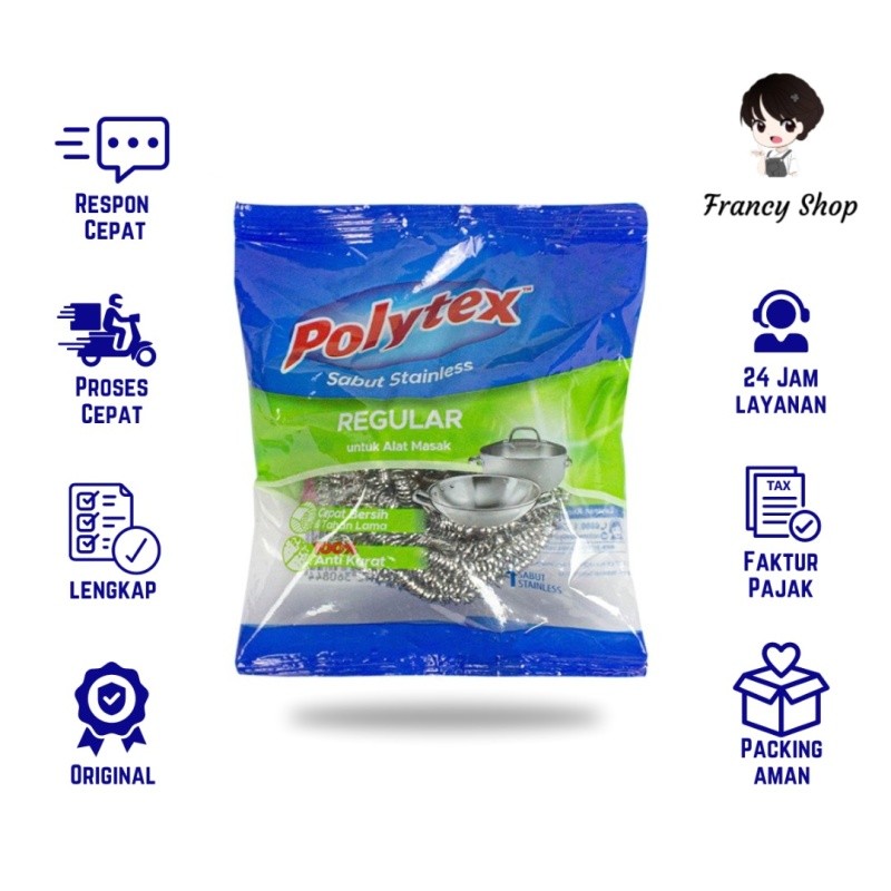 Polytex Sabut Spon Cuci Piring Stainless 40 gr