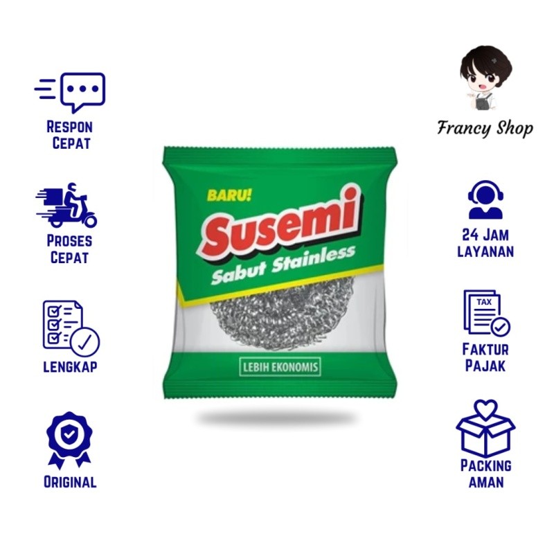 Susemi Sabut Spon Cuci Piring Stainless 40 gr
