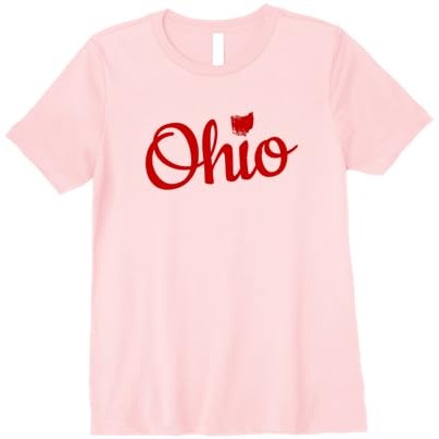 Kaos Peta Ohio Merah Script OH Love Home Buckeye State Premium Lucu |WmFoVfXJ|