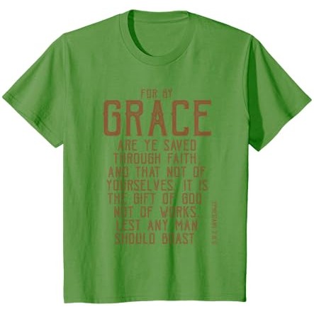 Karena Oleh Kasih Karunia Kamu Diselamatkan Melalui Iman, Kaus Ayat Alkitab KJV |QOEwdSXj|