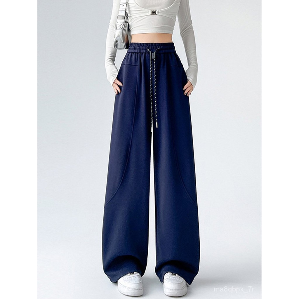 

Winter New Machete Sweatpants Fleece-lined Thick Track Pants Women's Autumn and Winter High Waist Casual Pants Loose Wide Leg Banana Pants