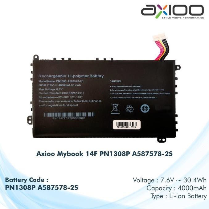 TERBARU - Battery Axioo Mybook 14F PN1308P A587578-2S - Kabel Kanan