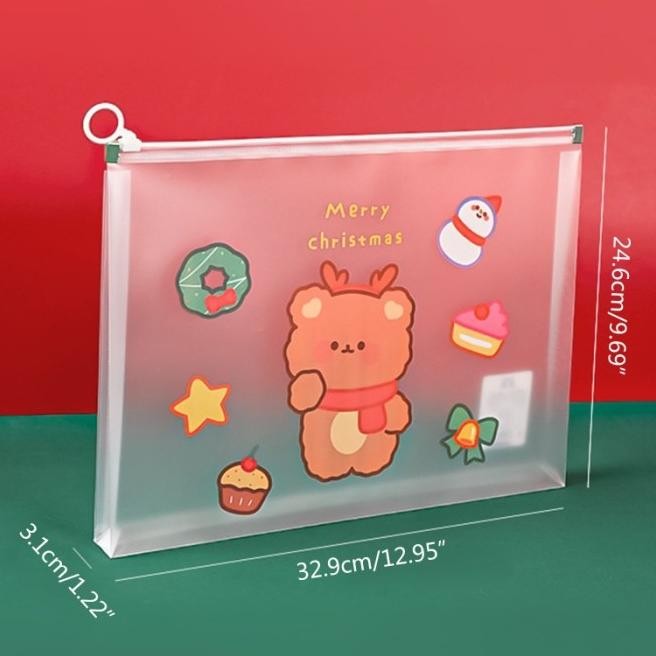 

5PCS TAS FOLDER FILE DOKUMEN UKURAN A4 MOTIF NATAL UNTUK KANTOR /