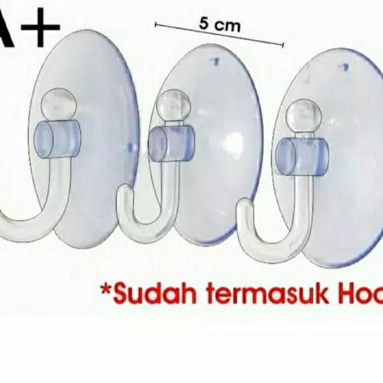 Kop Kaca Besar Tempelan Kaca Hook Cantelan Kaitan