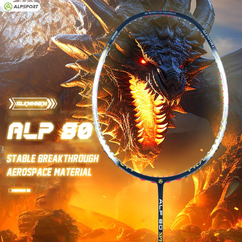 ALP 80 Paduan Titanium Baru Nano Resin 4U 38LBS Teknologi Serat Karbon Jenis Ofensif Raket Bulu Tang