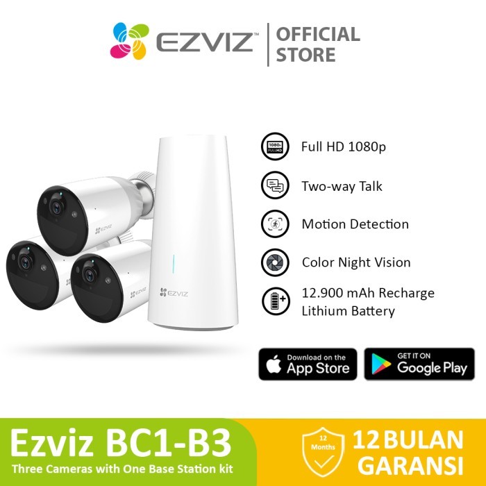 Ezviz BC1-B3 Smart Home IP Cam Battery CCTV Indoor Outdoor Free Wire