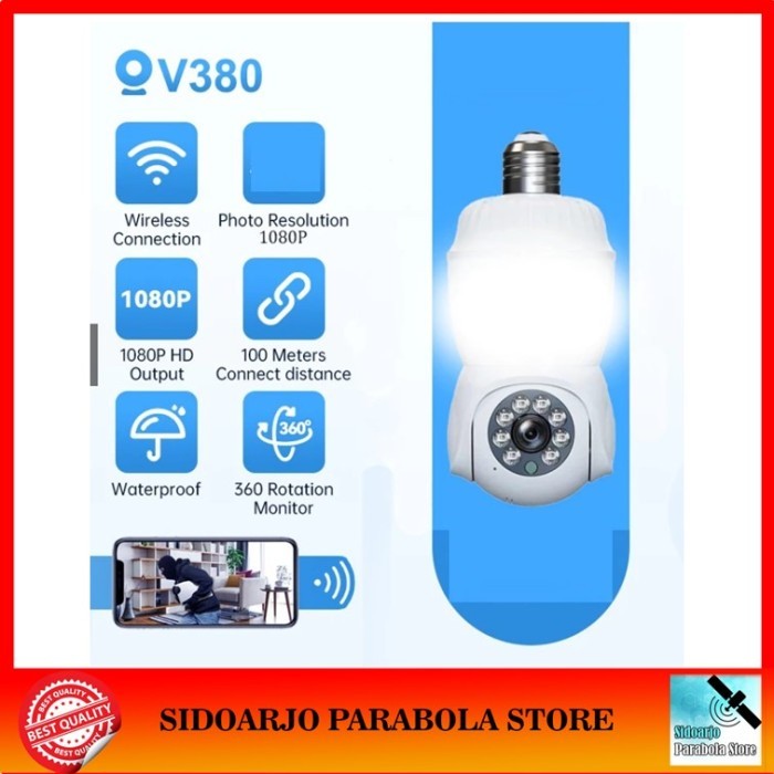 CCTV IP Camera Lampu Bohlam Ipcam Bulb Panorama 360 VR HD Bisa Suara