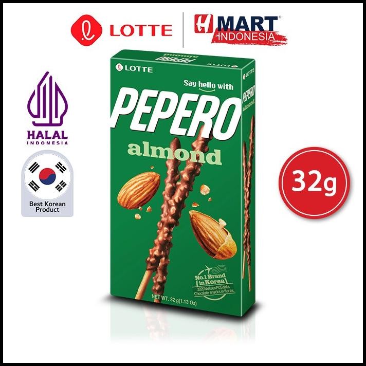 

Lotte Pepero Almond - Biskuit Stik Salut Cokelat Almond 32G