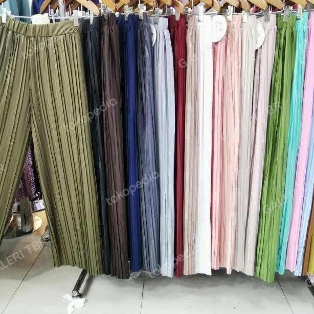 Bawahan Kulot Plisket Celana Cewe Cewek Wanita Perempuan Korea