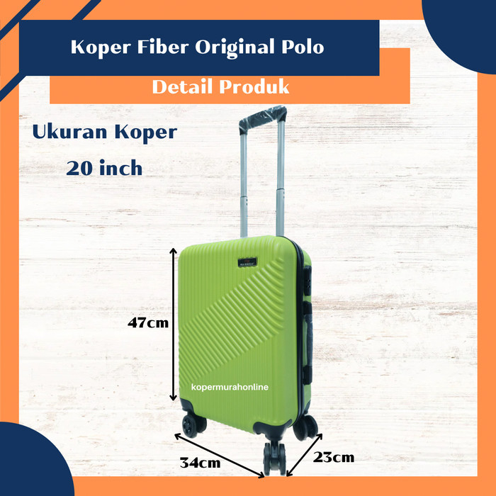 Koper 20 Inch Fiber Murah Polo Twin Koper Kabin Tas Travel