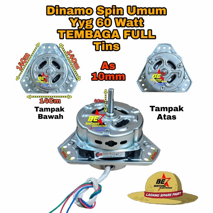 Terbaru Dinamo Spin Kaki 3 Dinamo Pengering Spin Motor Yyg-60 Tembaga Murni