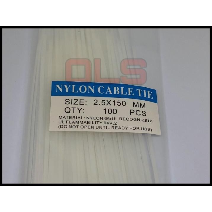 

HOT DEAL KABEL TIE TIES TISH 2.5X150 MM 15CM PUTIH 100 PC !!!!!!!