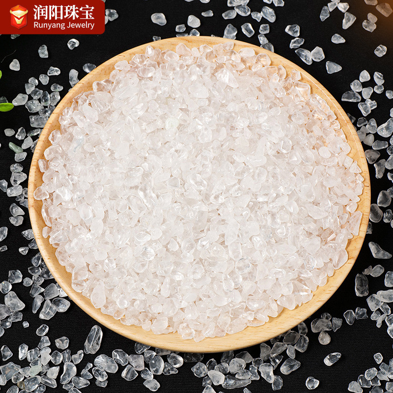 Kristal Putih Transparan Alami Kerikil Kristal Putih Batu Demagnetik Gelang Kerikil Kristal Pemurni 
