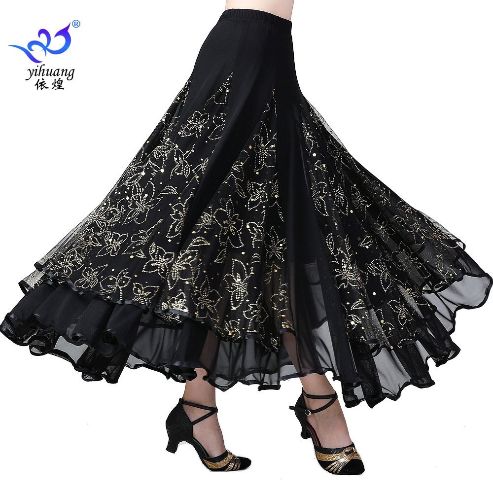 New Mesh Long Skirt Dance Dress Ballroom Dance Dress Dance Dress Square Dance Swing Skirt Skirt Prac