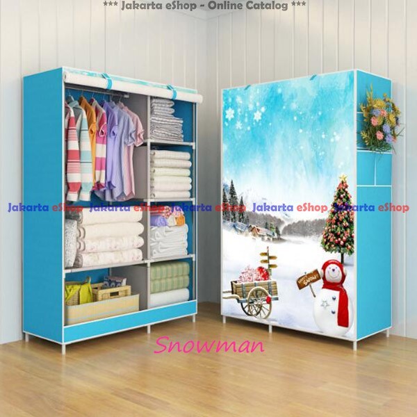 

terbaru lemari pakaian sedang motif / rak pakaian sedang portable - snowman