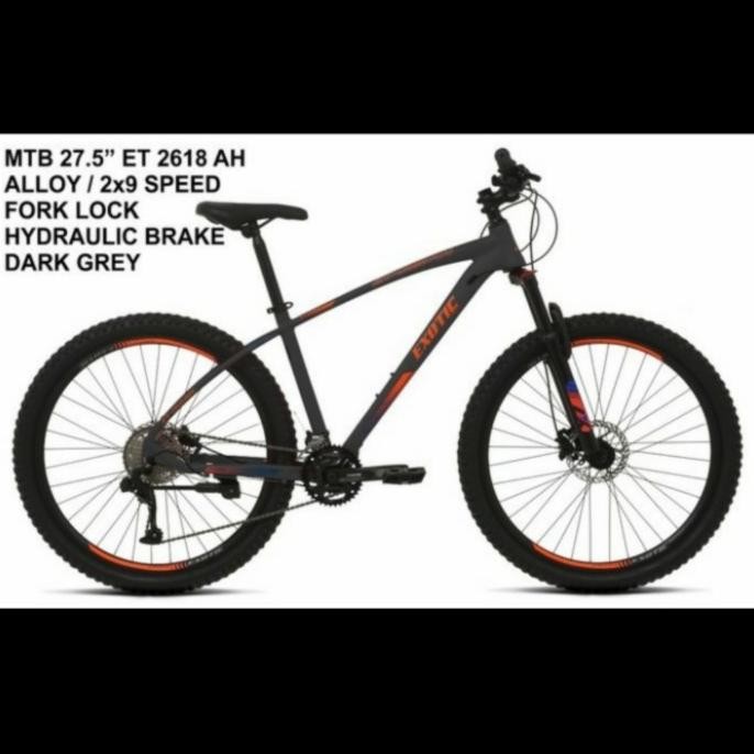 Exotic 2618 AH MTB Aloy hidrolik 9 speed sepeda gunung
