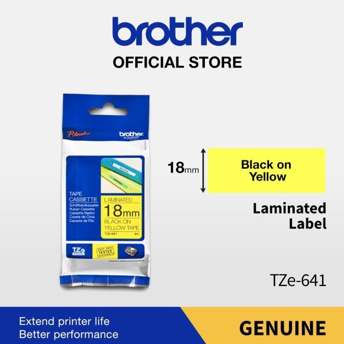 

Terlaris Brother Label Tape TZE-641 18MM Black On Yellow SALE