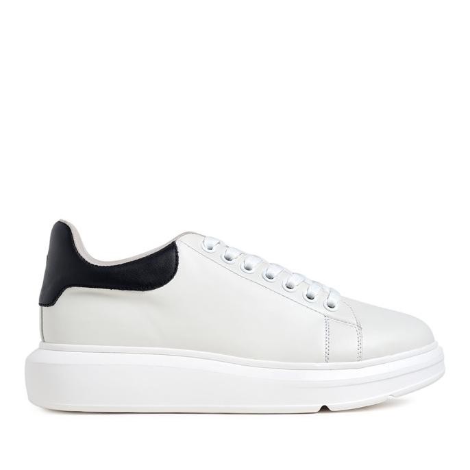 Prabu - Andra White Black Sepatu Sneakers Kulit pria