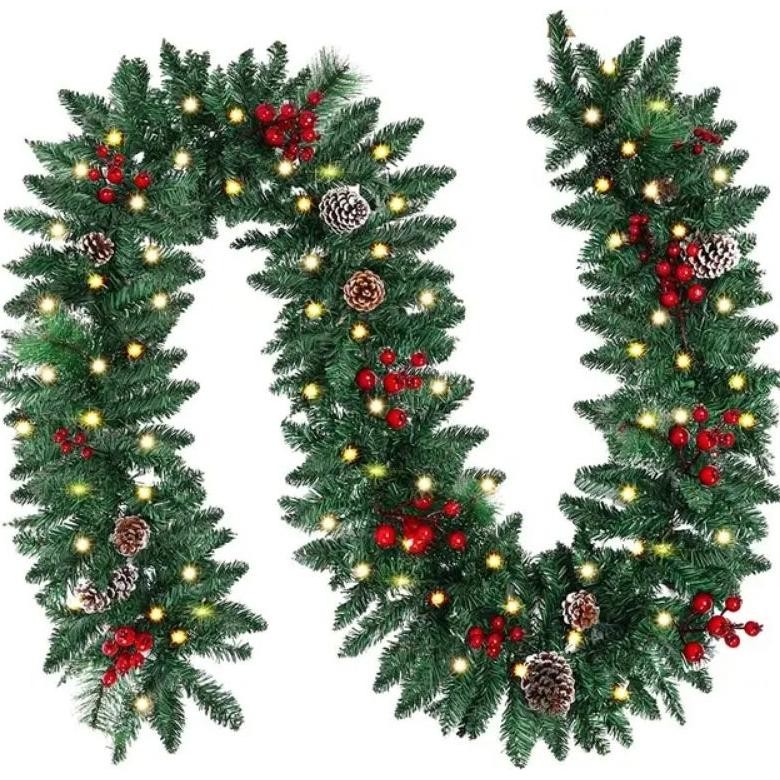 Aksesoris Natal Garland Dengan Dekorasi / Garland Hias Ornamen Natal 1,8M