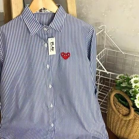 kemeja cdg play salur biru BS