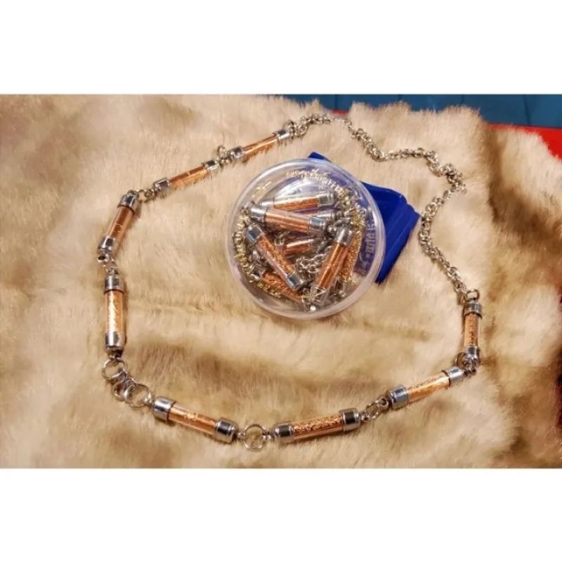 Amulet Thailand [Kekayaan Kekayaan Damai Kalung Jimat Delapan Bagian] (Panjang 35cm) Kuil Buddhis Tr