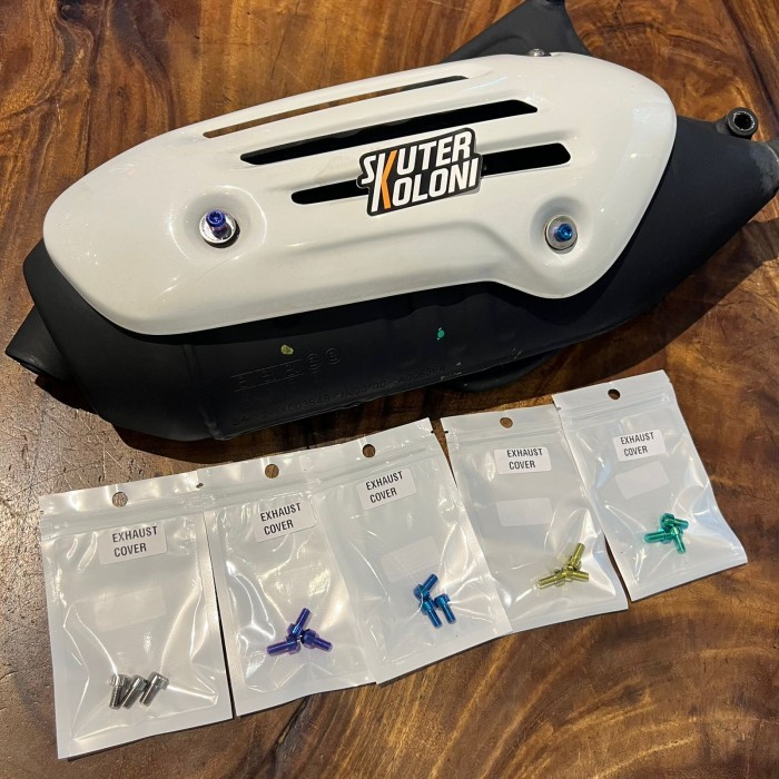 Titanium Bolt Baut Cover Knalpot Vespa Sprint Primavera 3v iget abs