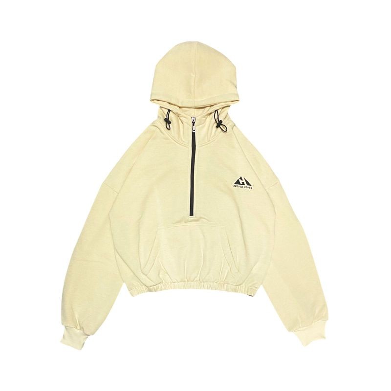 Hoodie Crop Sweatershirt Wanita Korean Style