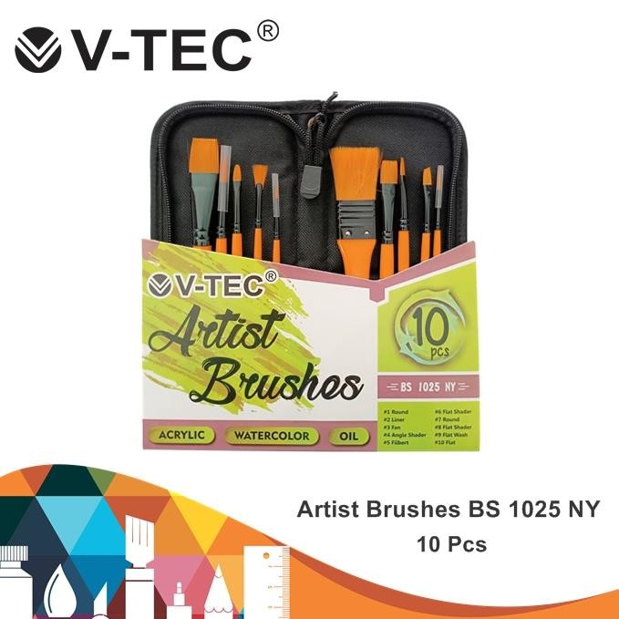 

V-Tec Artist Brushes BS 1025 NY / Kuas Lukis / Kuas V-Tec / Artist Brush / Kuas Set