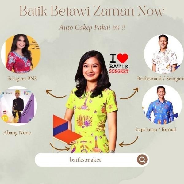 Katun Ondel Motif 11 Bahan Kain Batik Betawi Monas Jakarta