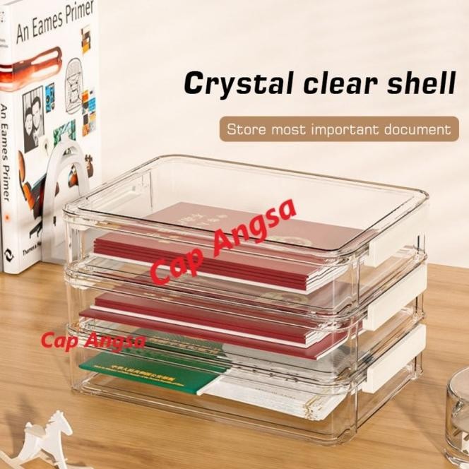 

KOTAK PENYIMPANAN DOKUMEN HARDCASE STORAGE PLASTIC TRAY HOLDER TRANSPARENT CLEAR BAG DOCUMENT ORGANIZER #GRATISONGKIR