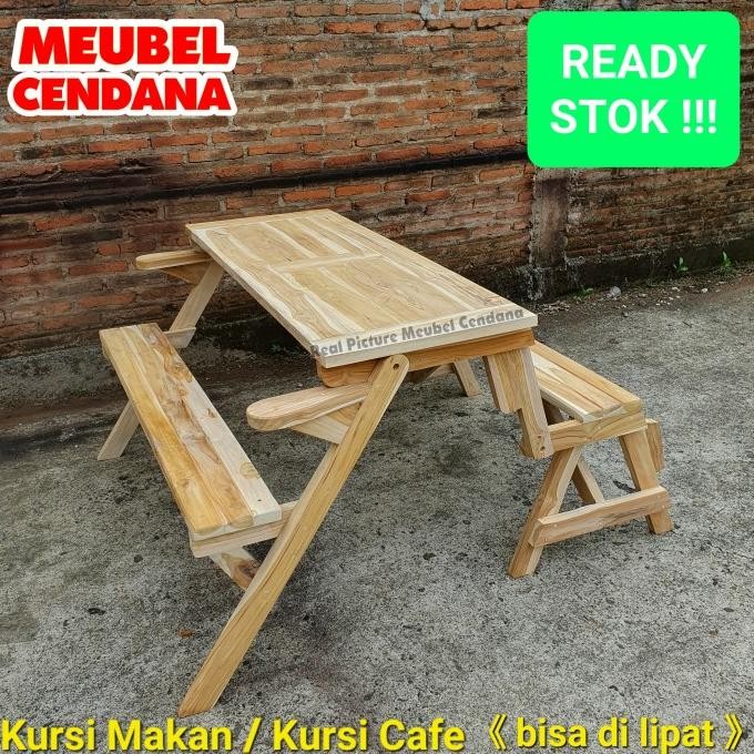 meja kursi cafe kayu jati / kursi taman kayu jati / kursi cafe lipat