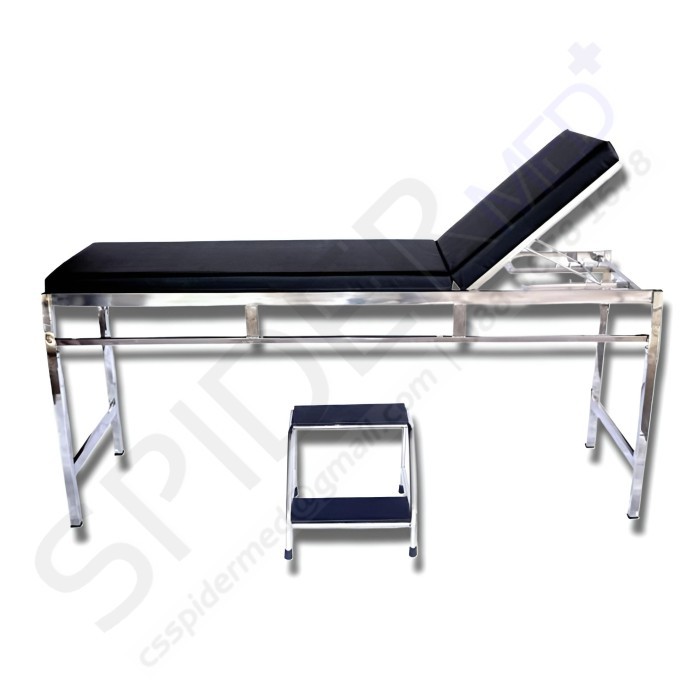 Meja Periksa Stainless Hollow Paten + Tangga Pijakan SS Pasien Standar Rumah Sakit RS Klinik Lab