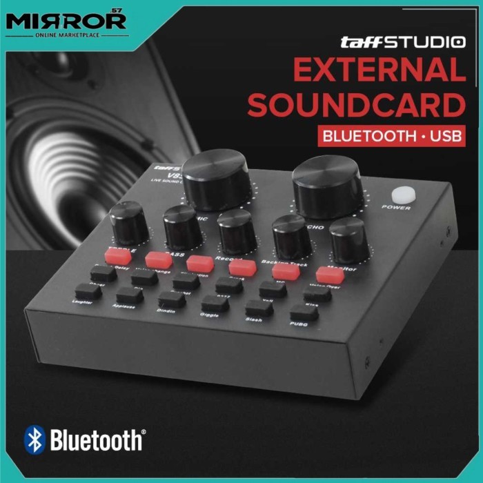 Cuci Gudang Soundcard Bluetooth Mixer Audio Usb External V8S Taffstudio