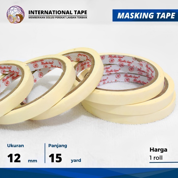 

tg_ MASKING TAPE 1/2 INCH x 15 YARD BODHI TAPE/ LAKBAN KERTAS