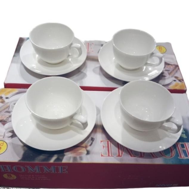 Cangkir Teh,Kopi, Cangkir Set Polos+Tatakan