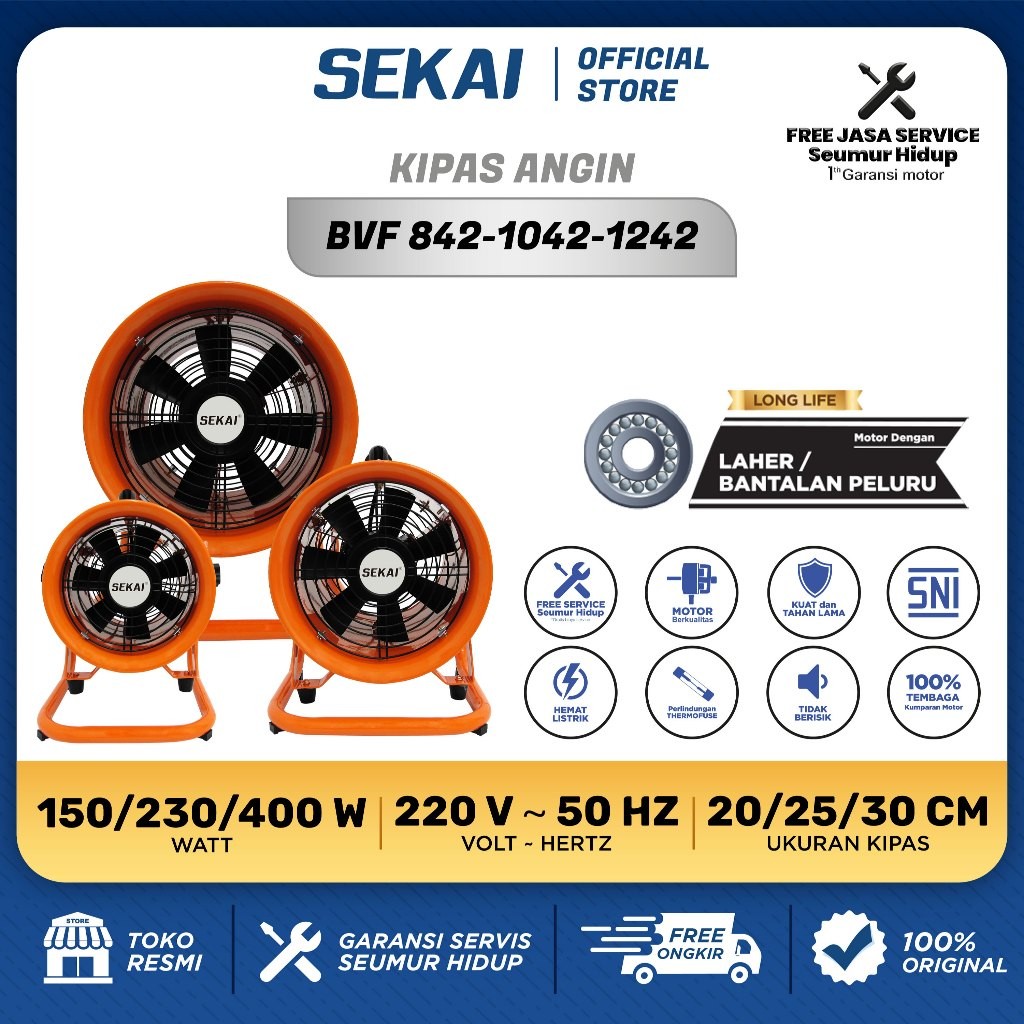 Kipas Exhaust Industri Blower Ventilator 10 Inchi BVF 1042 P SEKAI