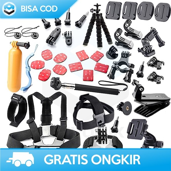 PAKET LENGKAP FULL SET AKSESORIS KAMERA GOPRO BY TAFFSTUDIO ORIGINAL