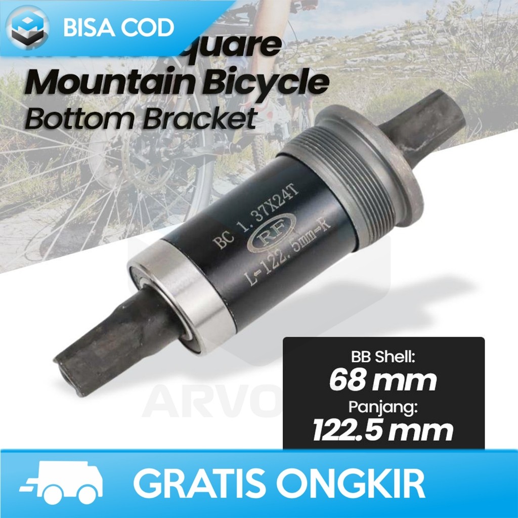SPAREPART SEPEDA BOTTOM BRACKET SEPEDA GUNUNG 68 MM 122.5 MM AXIS