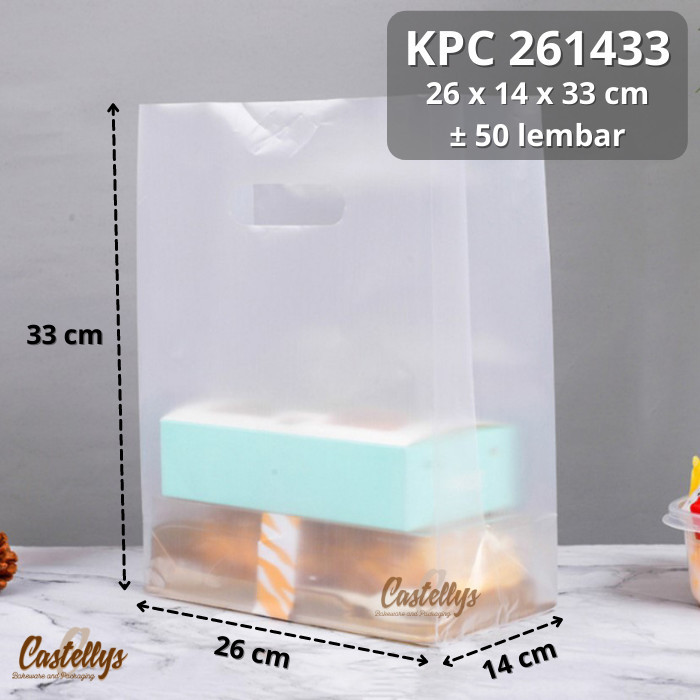 

BEBAS ONGKIR - Kantong Tas Plastik KPC 261433 Polos Doff Roti Cake Kue Hampers