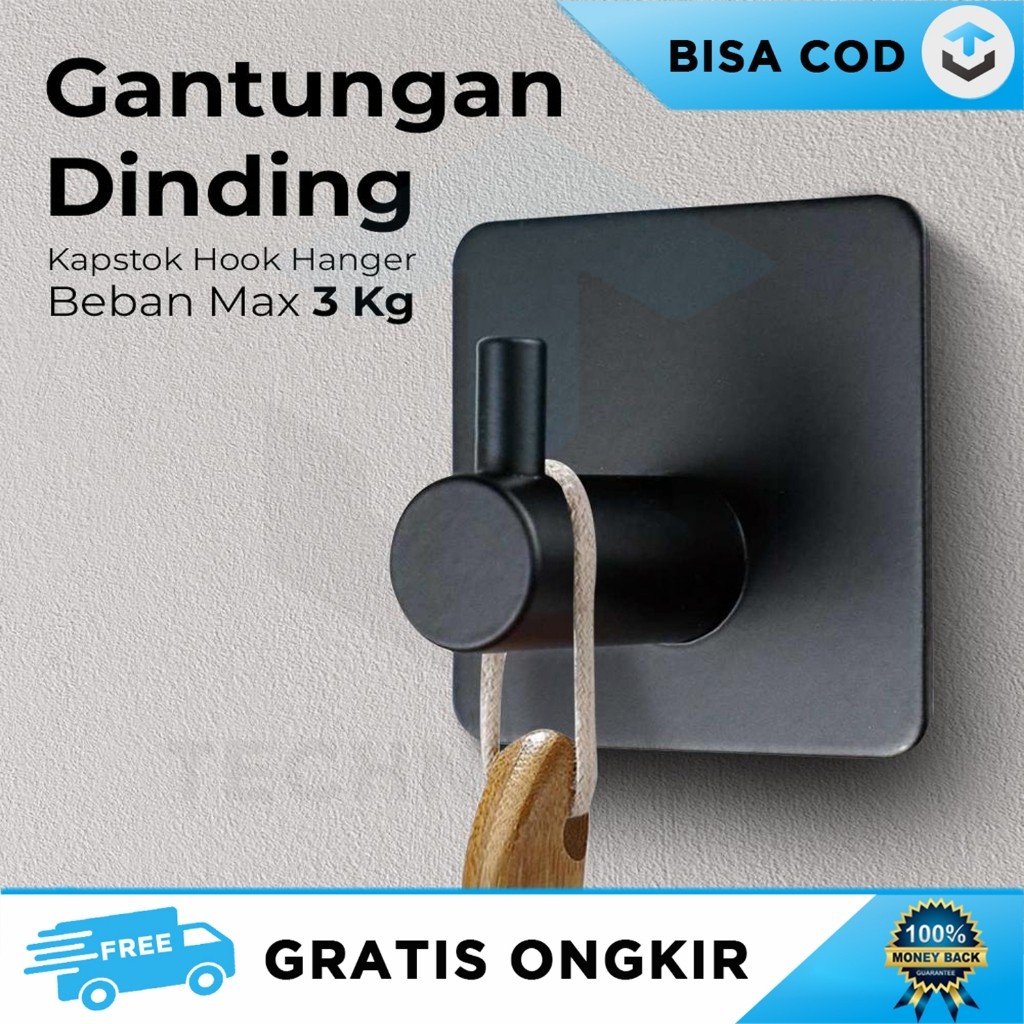 GANTUNGAN TEMPEL DINDING TEMPELAN HOOK KAPSTOK AESTHETIC STAINLESS