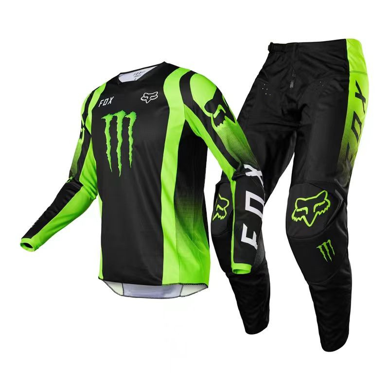 FOX 2023 180 MONSTER BLACK GEAR COMBO Motocross Racing Fox Gear Set Mach Untuk MTB MX ATV Jersey Cel