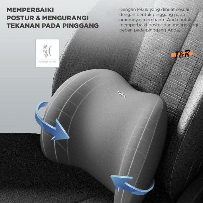 Bantal Leher dan Bantal Pinggang Mobil / Kursi Kerja / Kursi Gaming / Head Pillow / Waist Pillow
