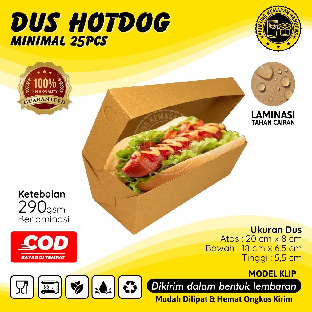 PENAWARAN TERBATAS Box Hot Dog Hotdog Paper Kraft 290gsm Dus Kemasan Makanan Sosis Bakar Pisang Nugg