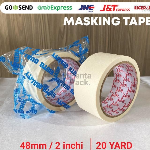 

[1 Dus] Lakban Kertas / Masking Tape (48 Mm/ 2 Inchi X 20 Yard)