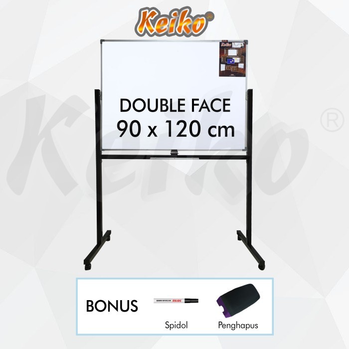 

Papan Tulis Whiteboard Standing Double Face Keiko 90 x 120 cm