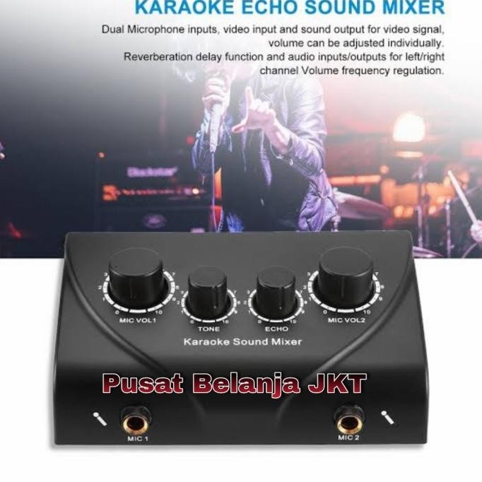 MIXER MINI AUDIO KARAOKE MIC ECHO TONE 2CHANNEL TD-020