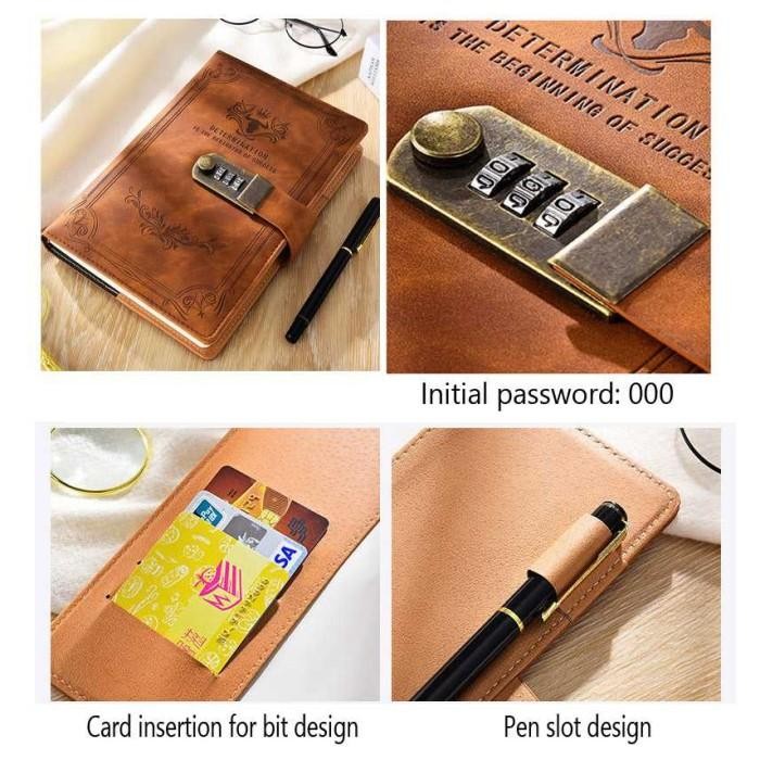 

Buku Catatan Kunci Password Harian Notebook Cover Kulit A5