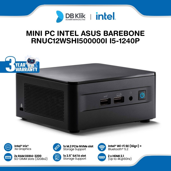 INTEL ASUS NUC 12 PRO RNUC12WSHI500000I MINI PC Intel Core I5-1240P Barebone