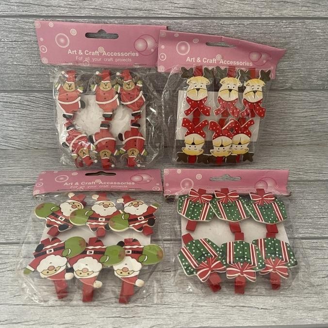

#####] Jepit Kayu Christmas / Wooden clip christmas / wooden clip natal